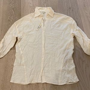 MAX STUDIO Women’s Blouse Ivory Wrinkle Look Rayon/cotton Small.